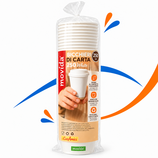 BICCHIERI 8OZ BIANCO 250ML. IN CARTA