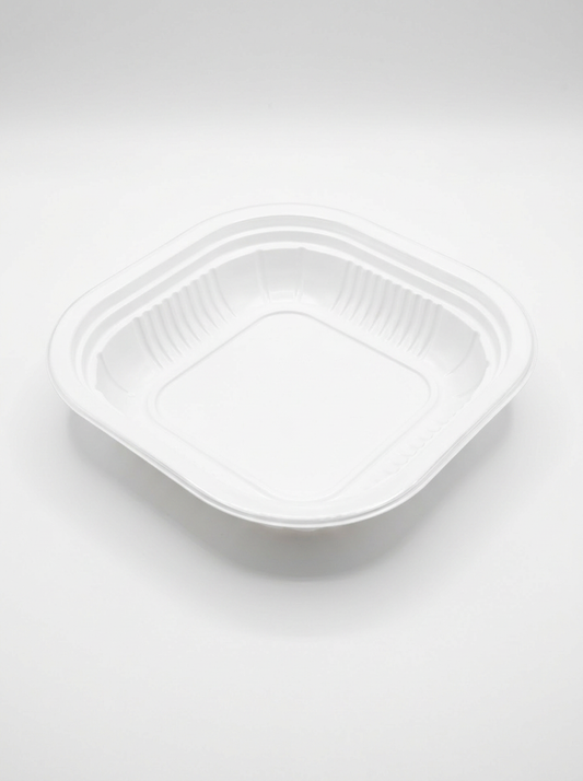 PIATTO QUADRATO TERMOSALDABILE IN PP BIANCO MM 180X180 H 28 G 11