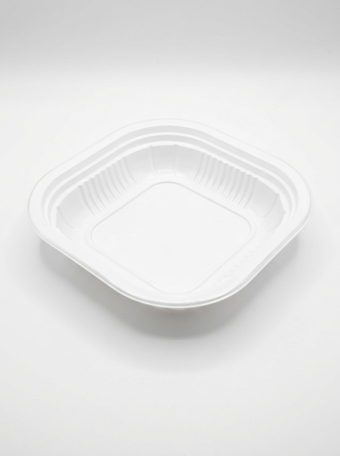 PIATTO QUADRATO TERMOSALDABILE IN PP BIANCO MM 180X180 H 28 G 11