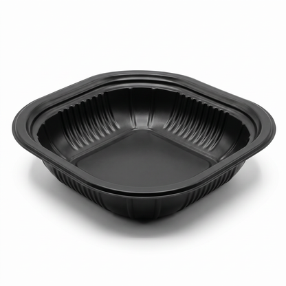 THERMOSEALABLE SQUARE PLATE IN BLACK PP MM 180X180 H 38 G 11