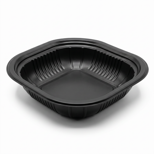 THERMOSEALABLE SQUARE PLATE IN BLACK PP MM 180X180 H 38 G 11